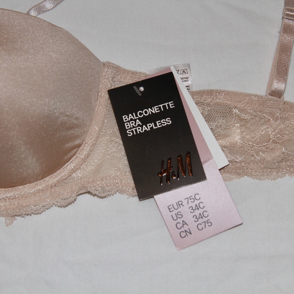 H&M Nwt Balconette Strapless Bra - 34C